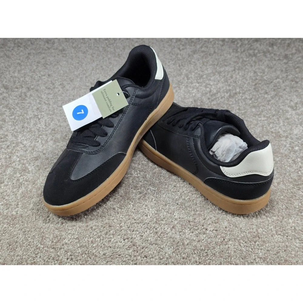 Goodfellow & Co Finlay Mens Black Gum Sole Sneakers Low Top Lace Up Shoes Size 7